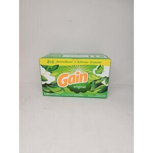 Gain Original Dryer Sheets Fewer Wrinkles Softness Less Static Cling, 180 count
